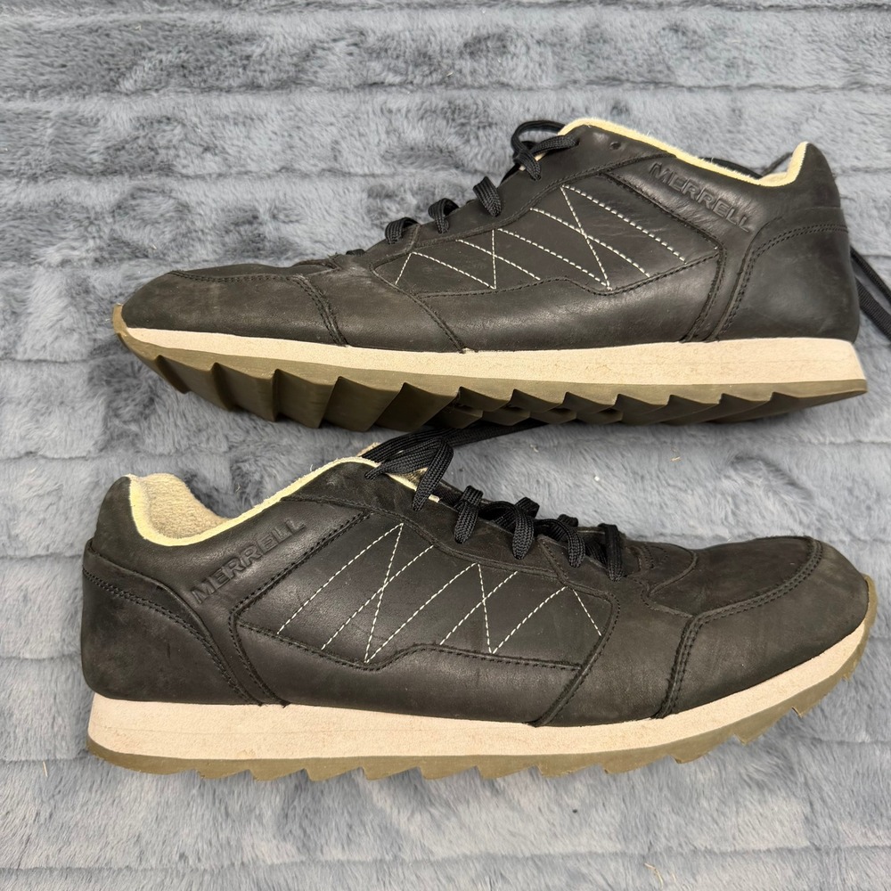 Merrell Alpine Sneaker Mens Black Leather Retro Casual Shoes J002031 Size 13